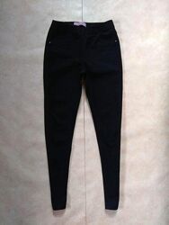  Cтильные черные джинсы джеггинсы скинни с высокой талией Tu, 12 размер. 