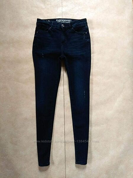 Брендовые джинсы cкинни с высокой талией Clockhouse, 12 размер. 
