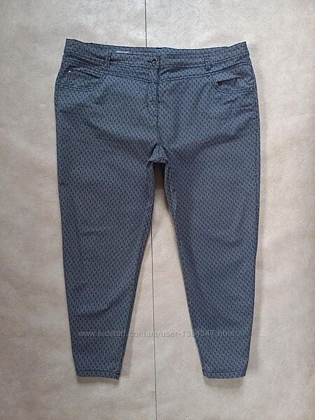 Коттоновые зауженные штаны брюки скинни с высокой талией Canda, 20 размер. 