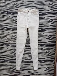 Стильные белые джинсы скинни с высокой талией Zara, 38 размер. 