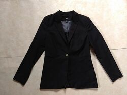 Брендовый черный удлиненный пиджак жакет H&M, 38 размер.