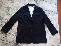 Большой брендовый черный удлиненный пиджак жакет Bonprix, 20 размер. 