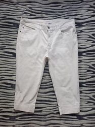 Белые джинсы бриджи капри скинни с высокой талией Papaya, 16 размер. 