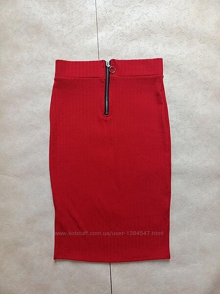 Красная обтягивающая юбка миди футляр с высокой талией Coolcat, 10 размер. 