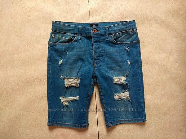 Мужские брендовые джинсовые шорты бриджи River Island, 32 размер. 