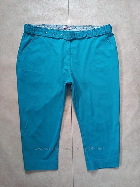 Большие коттоновые штаны капри бриджи с высокой талией Bonmarche, 22 размер