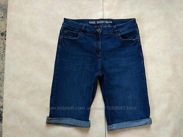 Брендовые джинсовые шорты бриджи бермуды с высокой талией Next, 12 размер. 