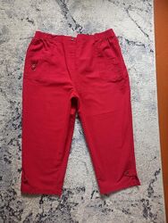 Брендовые коттоновые штаны капри бриджи с высокой талией LMC, 16 pазмер.
