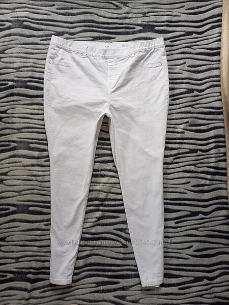 Брендовые белые джинсы джеггинсы скинни с высокой талией C&A, 18 pазмер. 