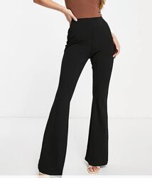 Брендовые черные штаны брюки клеш лапша с высокой талией H&M, 36 pазмер. 