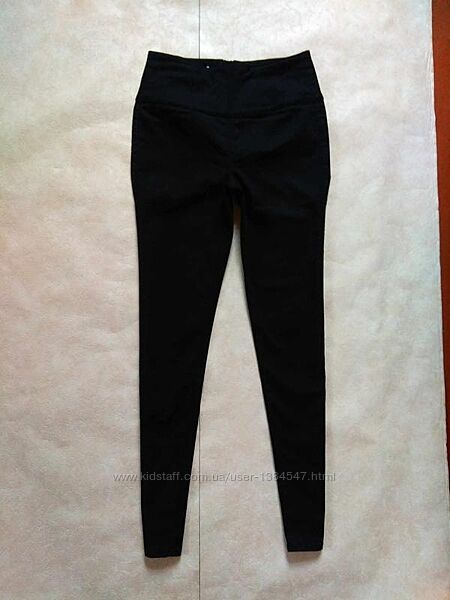  Брендовые черные джинсы джеггинсы скинни с высокой талией Pieces, 12 разме