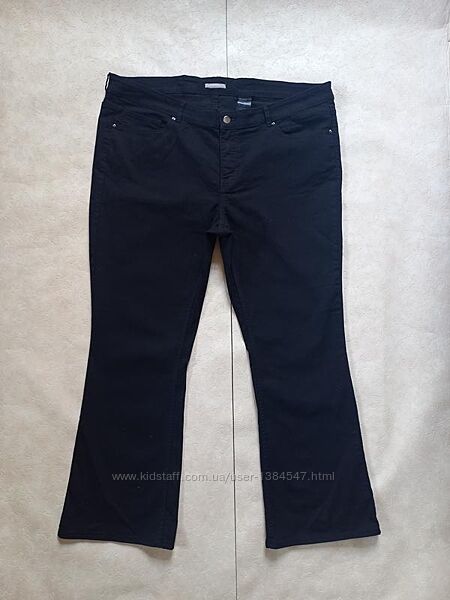 Брендовые черные джинсы клеш с высокой талией H&M, 20 размер. 