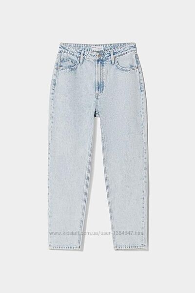Брендовые джинсы мом с высокой талией Bershka, 38 размер. 