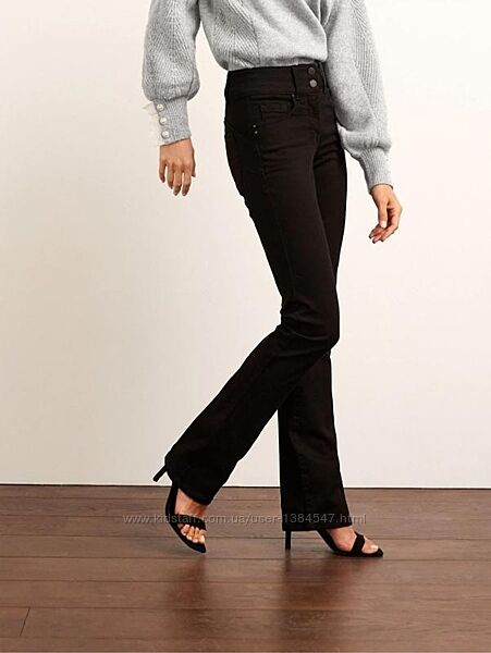  Брендовые черные джинсы клеш бут Next, 10 размер. 