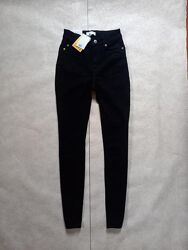 Новые брендовые черные джинсы скинни с высокой талией H&М, 34 размер.