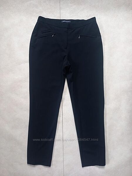 Брендовые классические черныe штаны брюки с высокой талией M&S, 12 размер. 