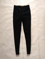 Брендовые черные джинсы скинни с высокой талией Jennyfer, 34 размер. 