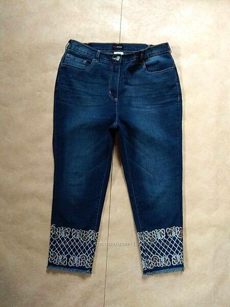 Брендовые джинсы капри скинни с высокой талией Mia moda, 16 размер. 