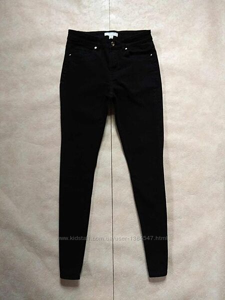 Брендовые черные джинсы скинни с высокой талией H&M, 36 размер. 