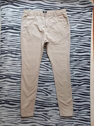 Мужские коттоновые брендовые джинсы скинни на высокий рост H&M, 36 pазмер. 
