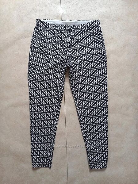 Брендовые коттоновые штаны брюки скинни с высокой талией H&M, 14 размер. 