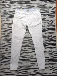 Мужские новые белые коттоновые брендовые штаны брюки Cotton & Silk, 34 pазм