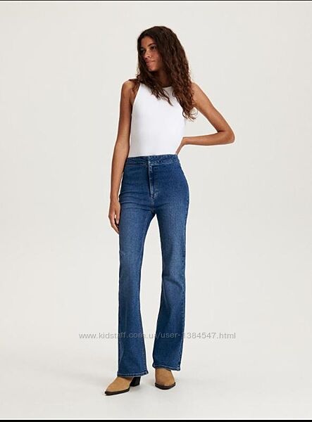 Брендовые джинсы клеш с высокой талией на высокий рост Zebra, 38 размер. 