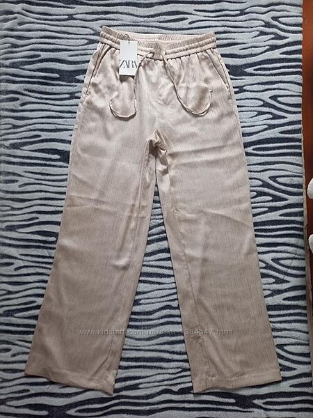 Новые брендовые штаны брюки палаццо трубы с высокой талией Zara, 12 размер.