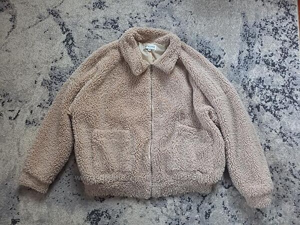 Брендовая укороченая куртка тедди бир шубка оверсайз In the style, 12 разм.