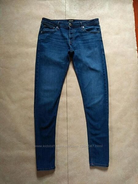 Мужские брендовые джинсы скинни на высокий рост Jack&Jones, 34 pазмер.