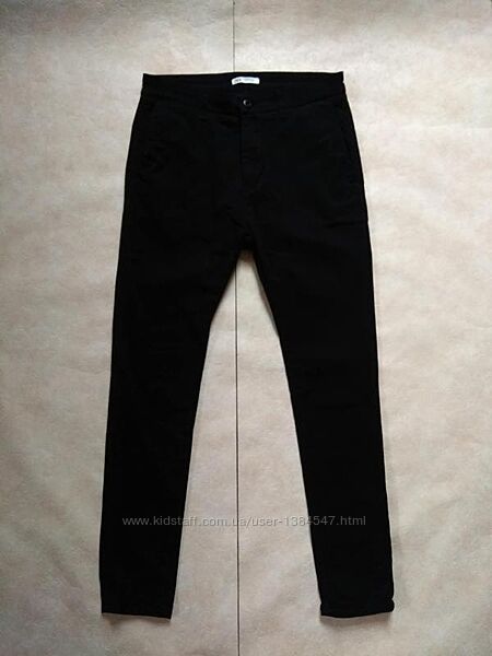 Мужские брендовые черные джинсы скинни чиносы Zara, 31 pазмер.