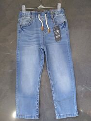 Стильные джинсы для мальчика. Пояс на резинке. 92-140р.