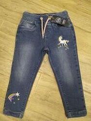 Демисезонные джинсы для девочки на подкладке. 92-140р.
