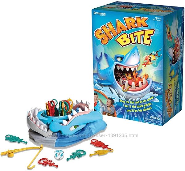Гра настільна дитяча Обхитри акулу Укус акули Shark Bite Game Pressman