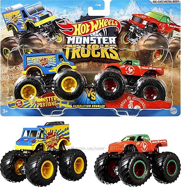 Набір із 2 машинок Hot Wheels Monster Trucks позашляховики FYJ64