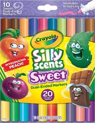 Набор двусторонних маркеров Crayola Silly Scents со сладким ароматом, 10 шт