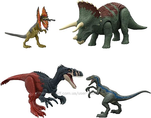 Набор  Динозавров со звуком  Jurassic World Dinosaur Starter Set, 4шт HJJ85