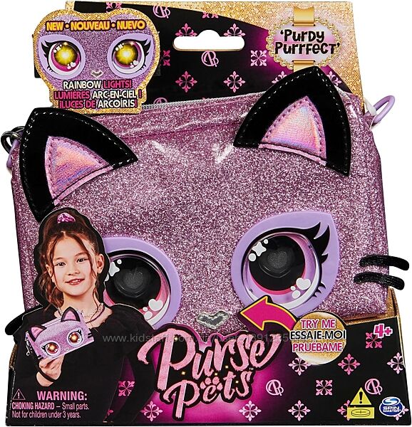  Purse Pets Clutch Сat інтерактивна сумочка Клатч Кошеня веселкові очі