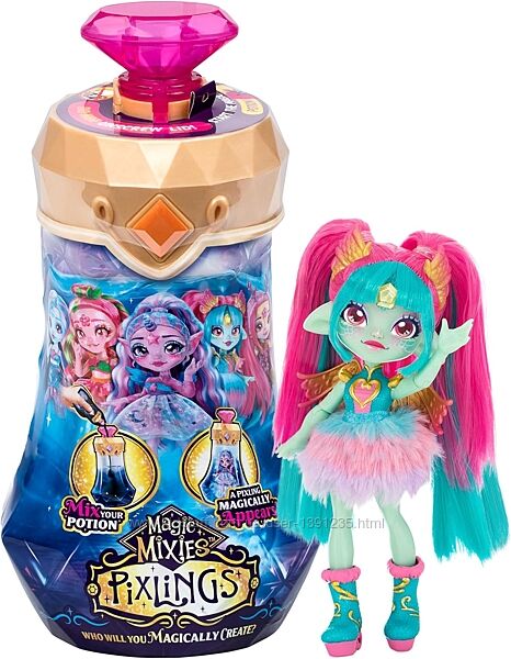 Лялька Magic Mixies Amber Dragon Pixling, дракон Ембер Пікслінг.