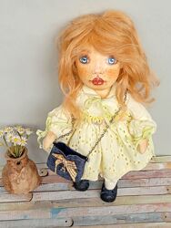 Шарнирная текстильная кукла Рыжик