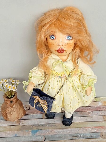 Шарнирная текстильная кукла Рыжик