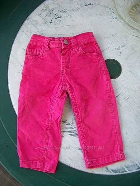 Малиновые хлопковые стильные джинсы 6-12 мес early days
