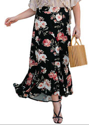 Шикарная цветочная макси юбка на подкладке m-xl