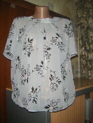 Яркая шифоновая блуза с открытой спинкой, размер L - 50 - 16