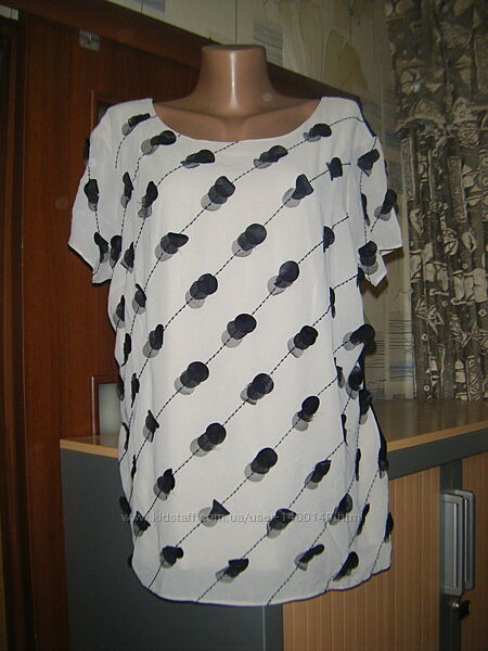 Комбинированная летняя блуза, размер ХL - 52 - 18