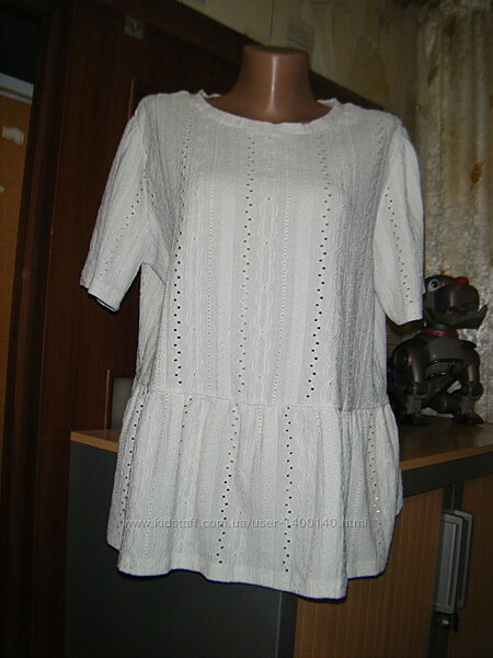 Ажурная блуза с воланом, размер L - 16 - 50