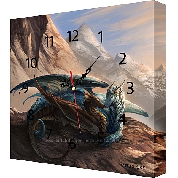 Настінний настільний годинник Miroloks Дракони 35х35 см