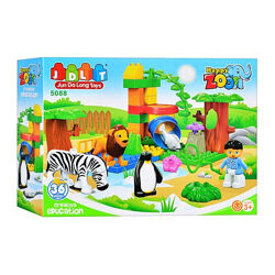 Конструктор JDLT Зоопарк, 36 деталей 5088 аналог лего дупло lego duplo