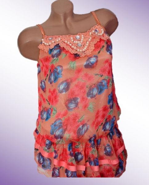 Распродажа лета Яркая блуза на брителях