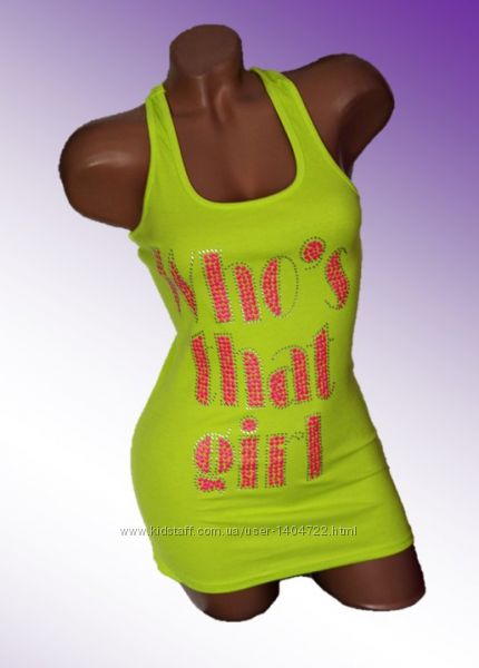 Яркая длинная майка, хлопок